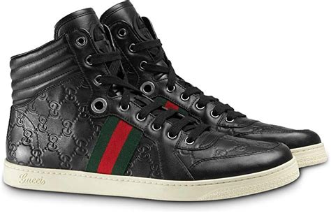 cheap gucci black sneakers|high top Gucci sneakers black.